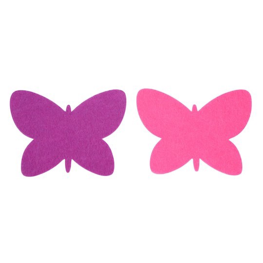 slide 1 of 2, Purple & Pink Felt Butterfly Shapes, 15ct. By Creatology, 15 ct