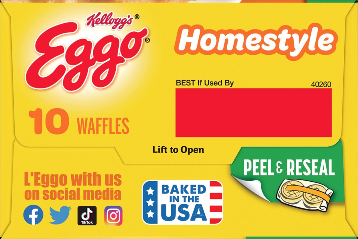 slide 9 of 12, Eggo Homestyle Frozen Waffles, Original, 12.3 oz, 10 Count, Frozen, 12.3 oz