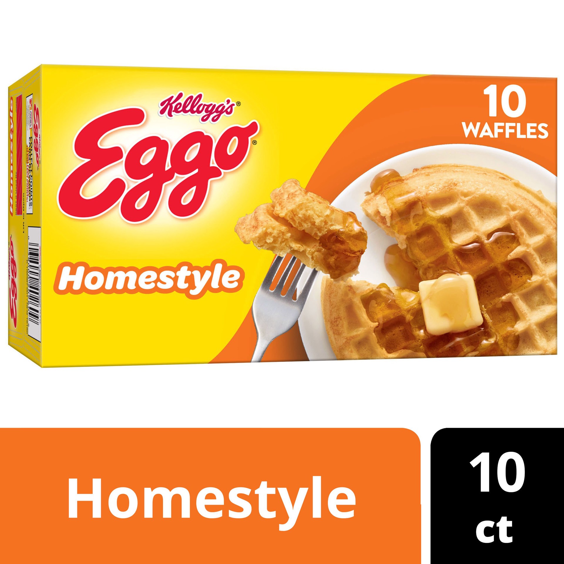 slide 1 of 12, Eggo Homestyle Frozen Waffles, Original, 12.3 oz, 10 Count, Frozen, 12.3 oz