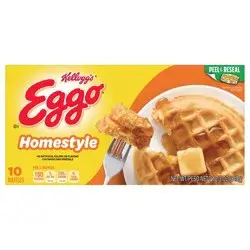 Eggo Homestyle Frozen Waffles, Original, 12.3 oz, 10 Count, Frozen