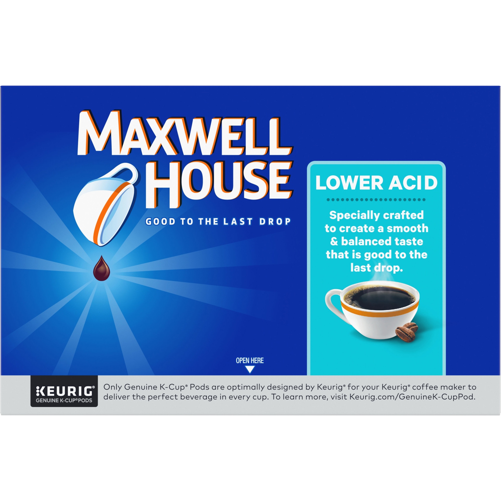 slide 2 of 2, Maxwell House The Original Roast Balanced & Smooth K-Cup Coffee Pods with Lower Acid, 12 ct