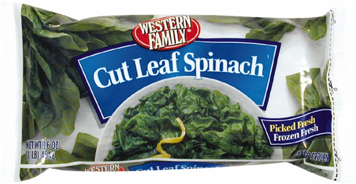 slide 1 of 1, Western Family Cut Leaf Spinach, 16 oz