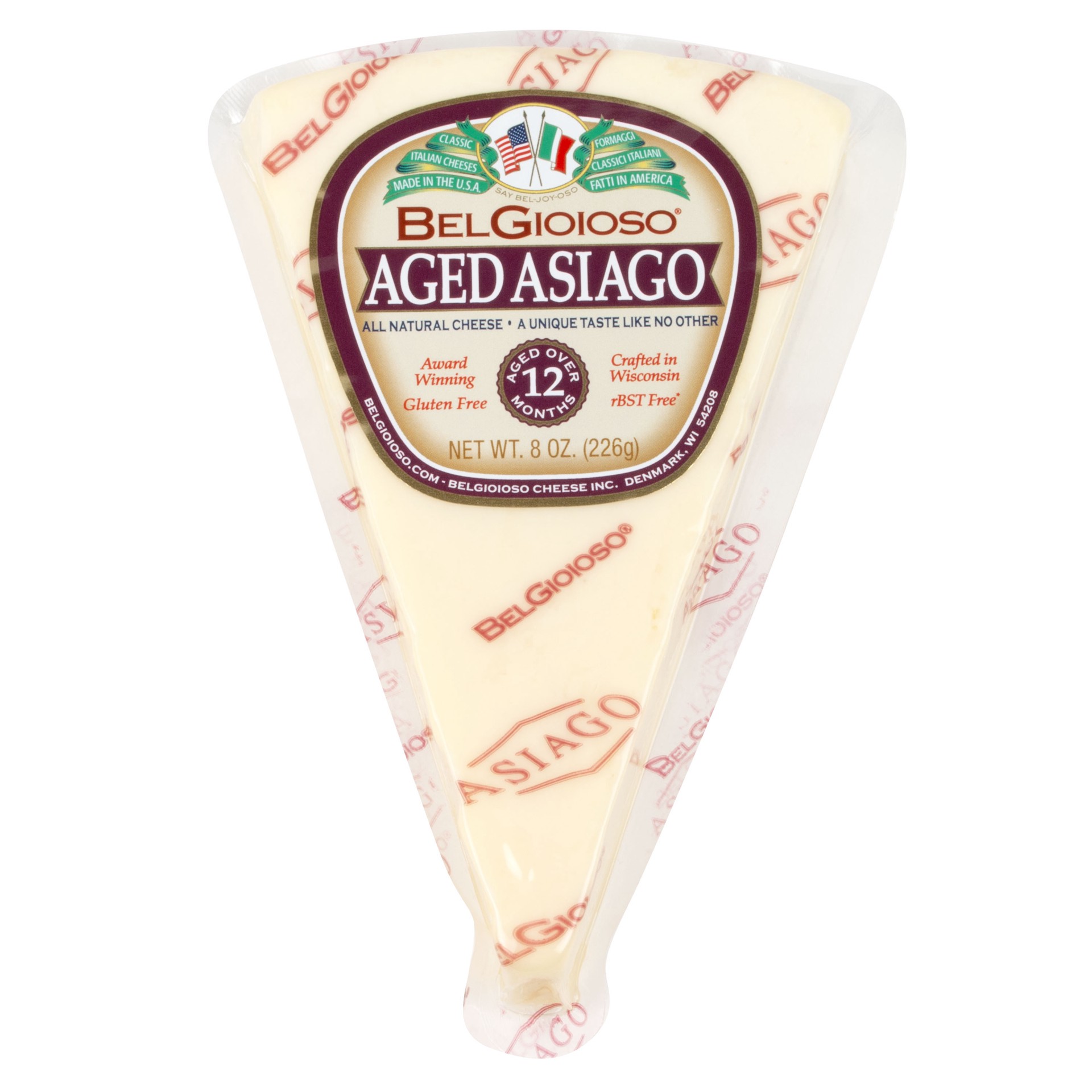 slide 1 of 2, BelGioioso Aged Asiago Cheese Wedge Specialty Hard Cheese - 8 oz, 8 oz