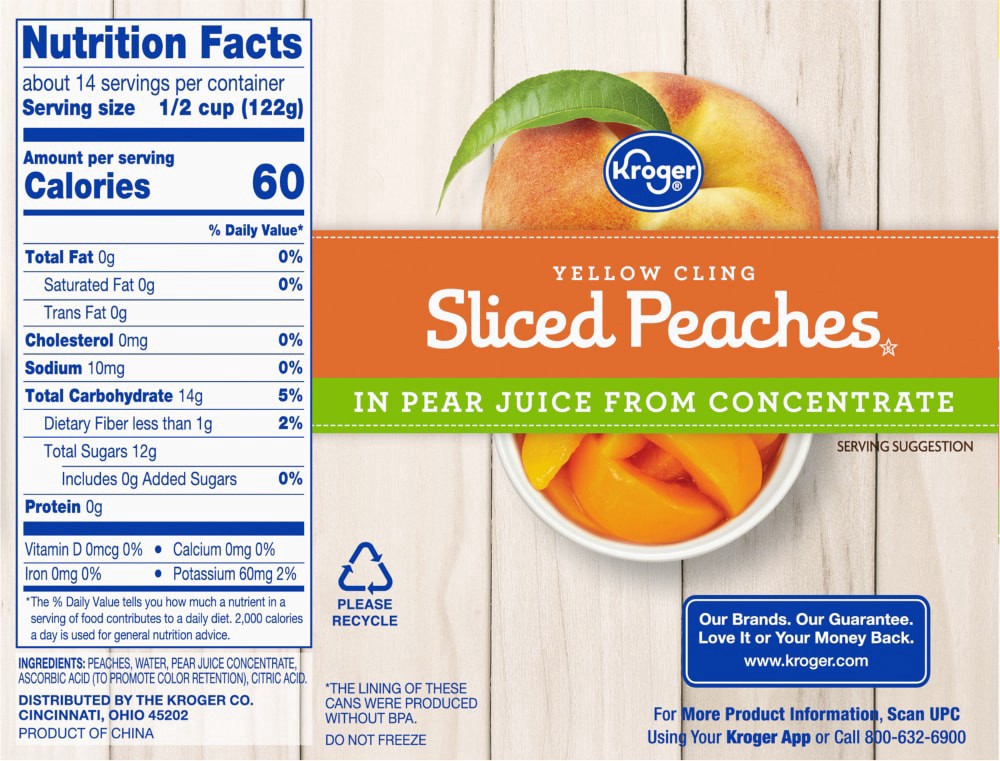 slide 3 of 3, Kroger Yellow Cling Sliced Peaches In Juice Big Deal!, 4 ct; 15 oz
