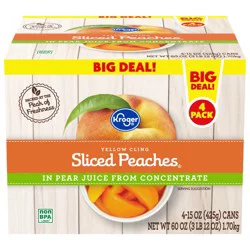 Kroger Yellow Cling Sliced Peaches In Juice Big Deal!