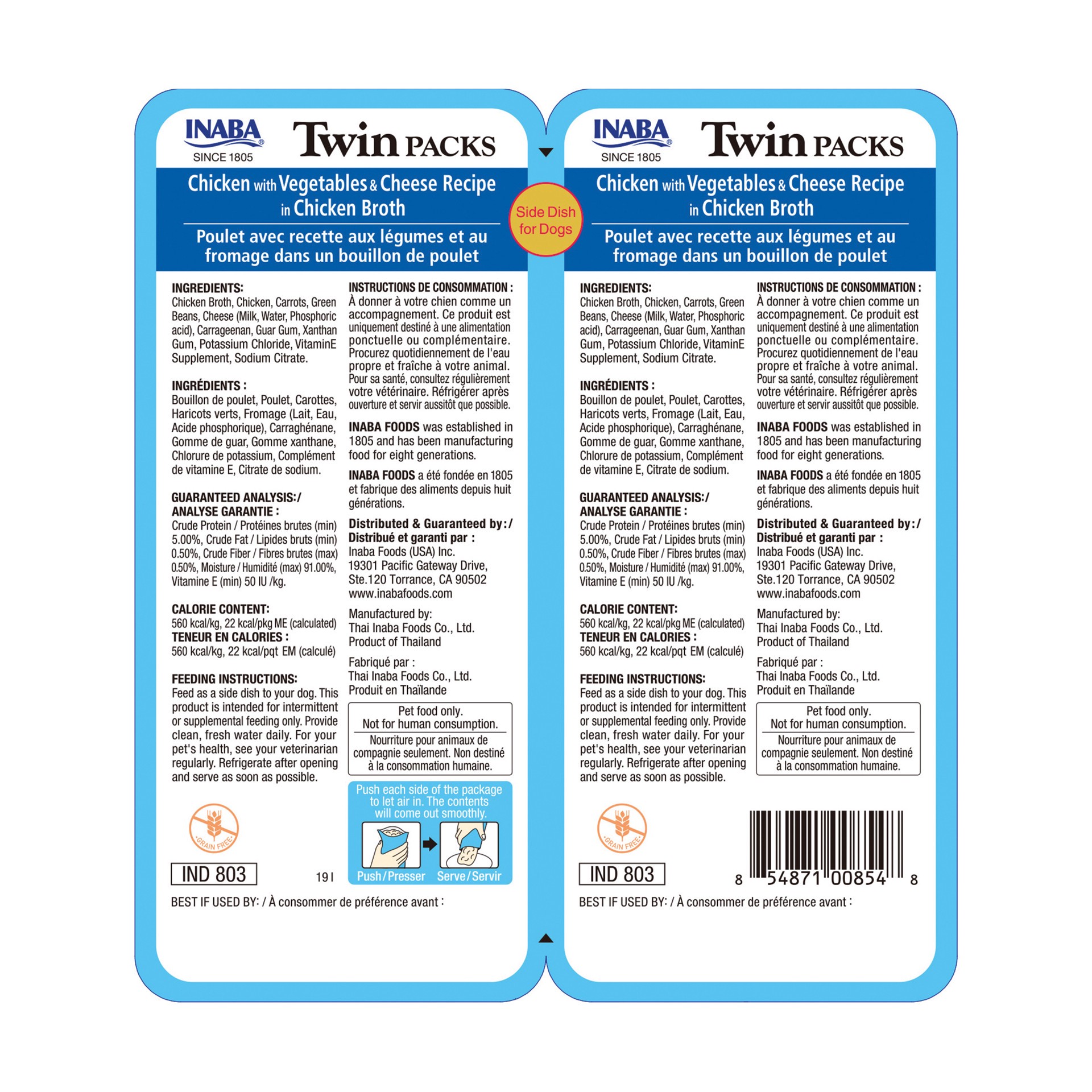 slide 2 of 5, Inaba Twin Pack Dog Treat Ckn W/Veg & Chs, 1 ct