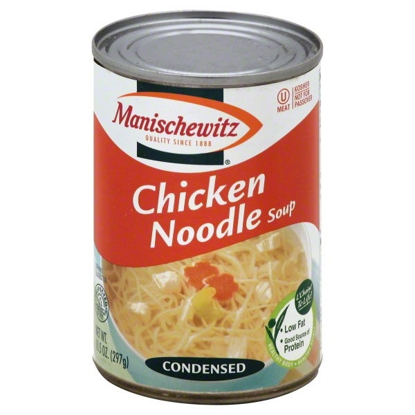 slide 1 of 1, Manischewitz Clear Condensed Chicken Noodle Soup, 10 oz