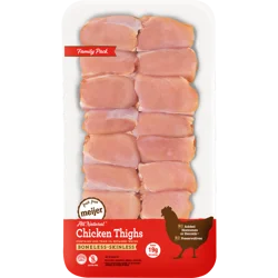 FRESH FROM MEIJER Meijer 100% All Natural Boneless Skinless Chicken Thighs, Family Pack