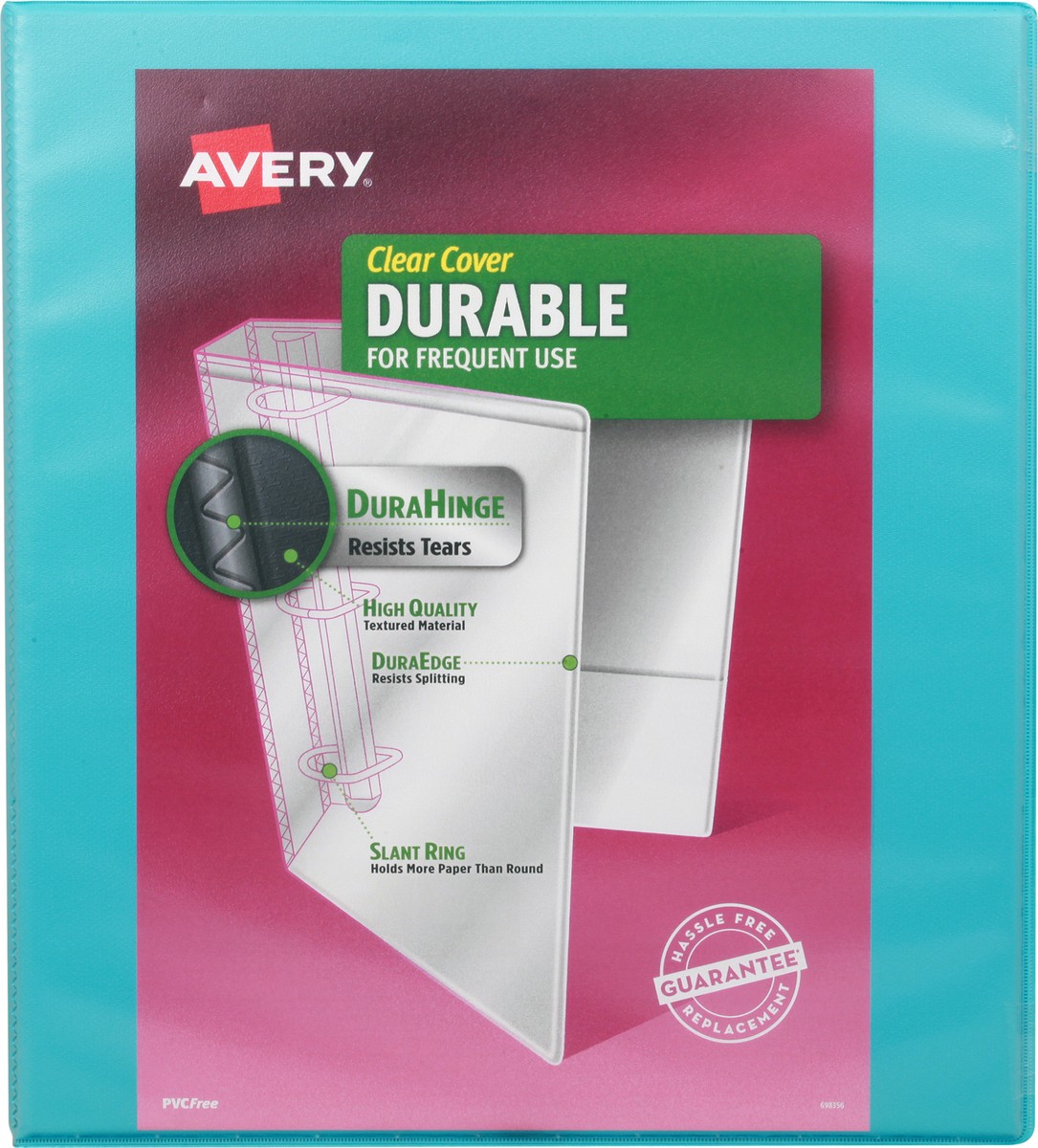 slide 4 of 9, Avery 1 Inch Durable Clear Cover Binder 1 ea, 1 ct