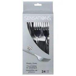 Sensations Silver Metallic Hammered Plastic Forks 24 ea