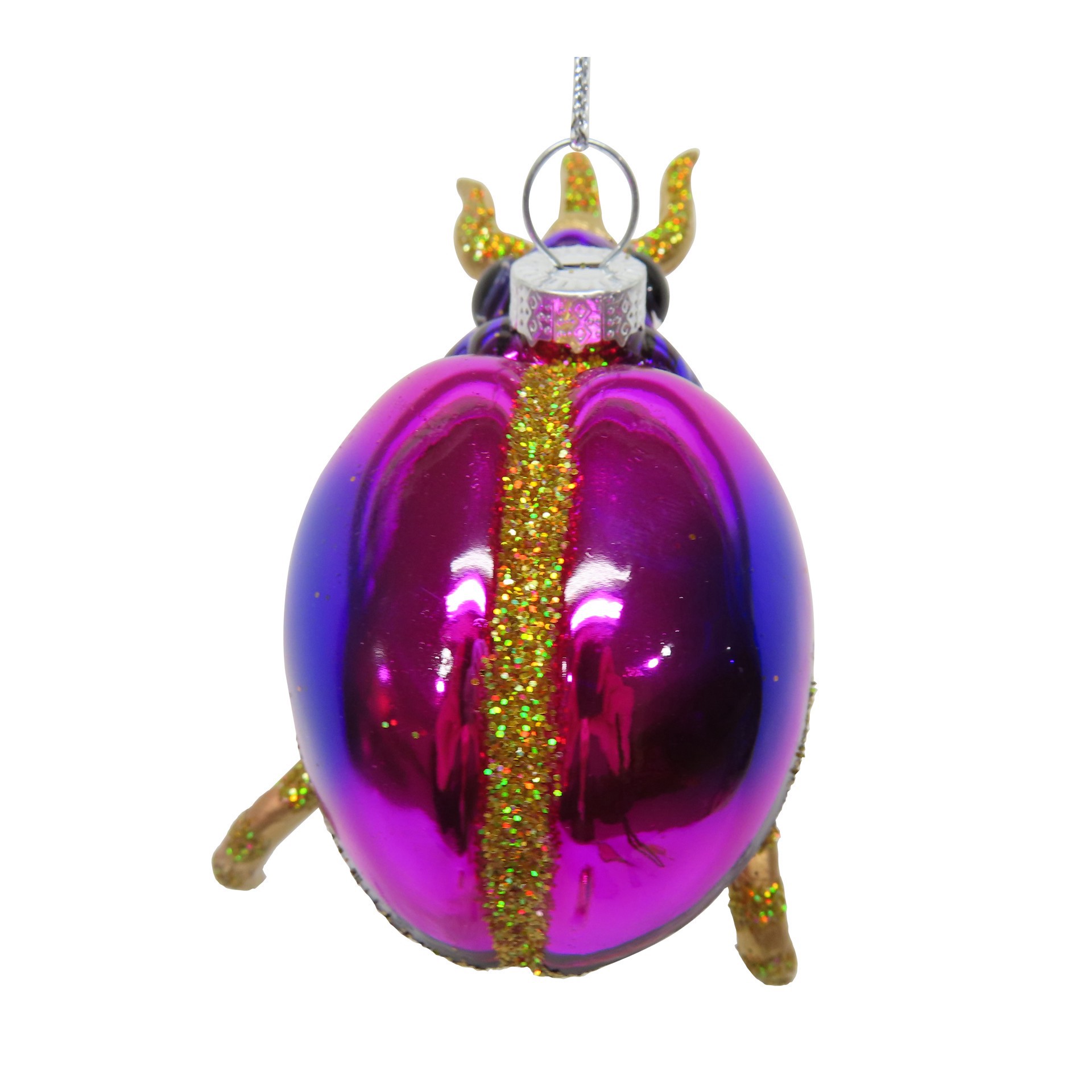 slide 2 of 4, 4" Purple Beetle Glass Ornament By Ashland, 4 in