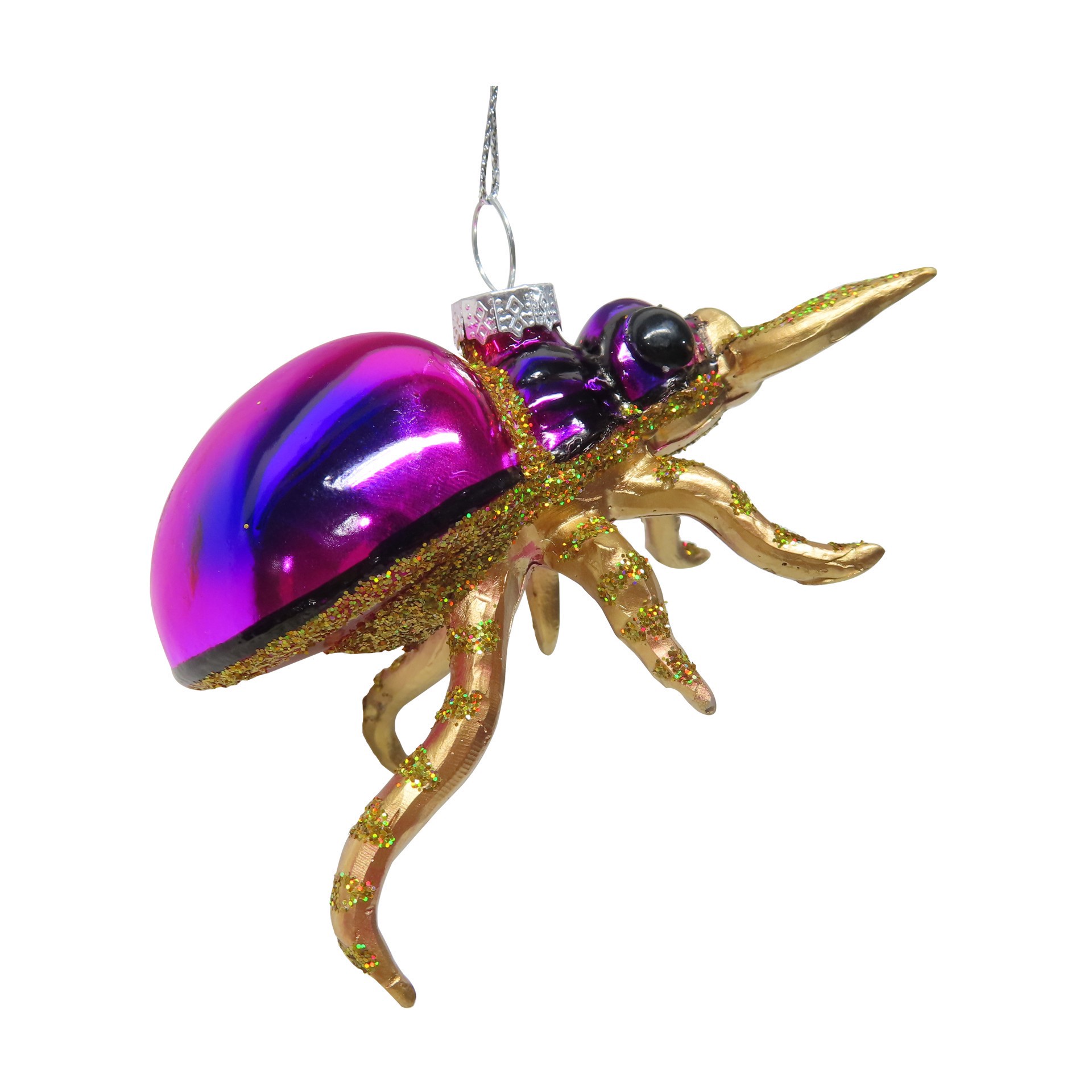 slide 3 of 4, 4" Purple Beetle Glass Ornament By Ashland, 4 in