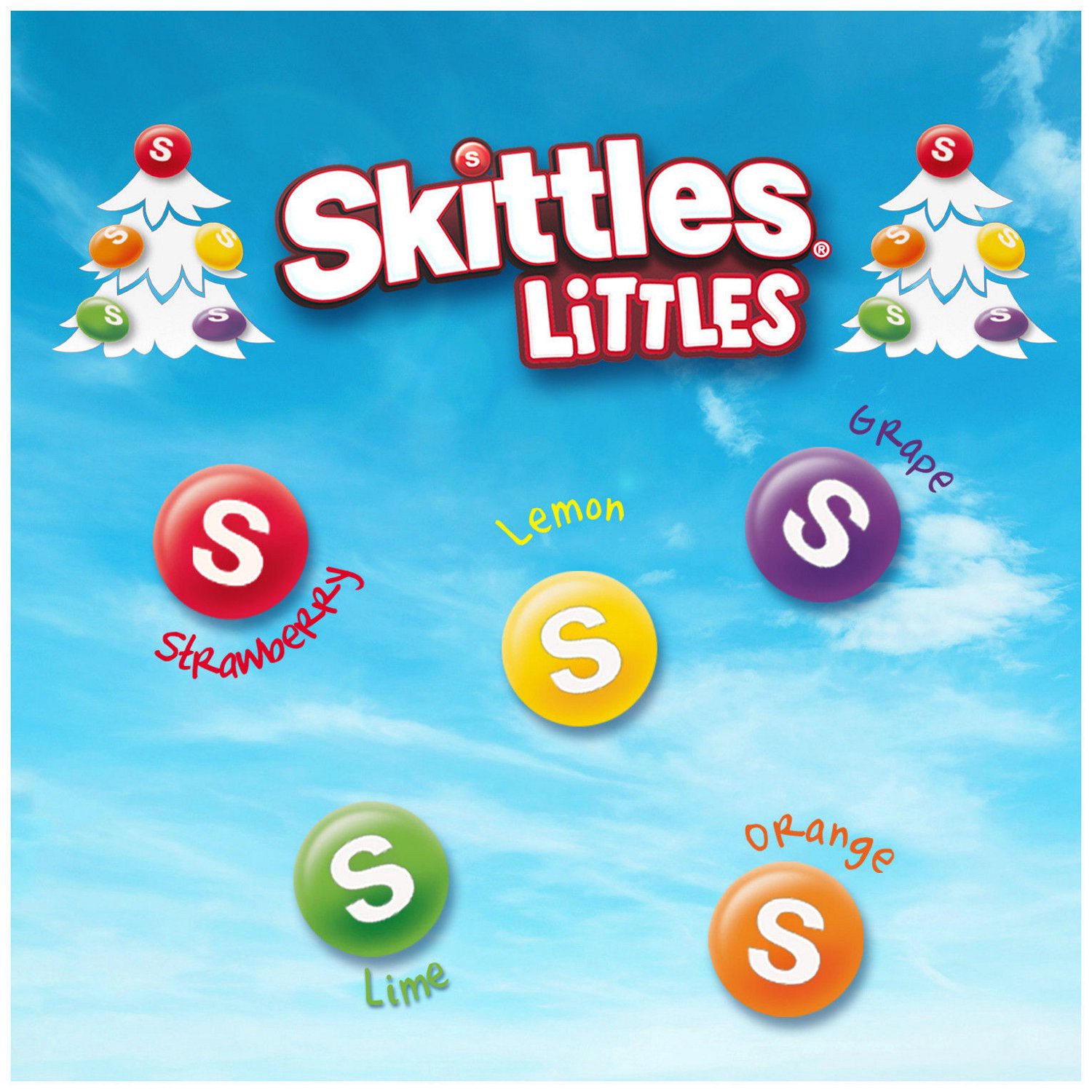 slide 2 of 8, SKITTLES LITTLES Original Chewy Christmas Candy, 1.9 Oz. Mega Tube, 1.9 oz