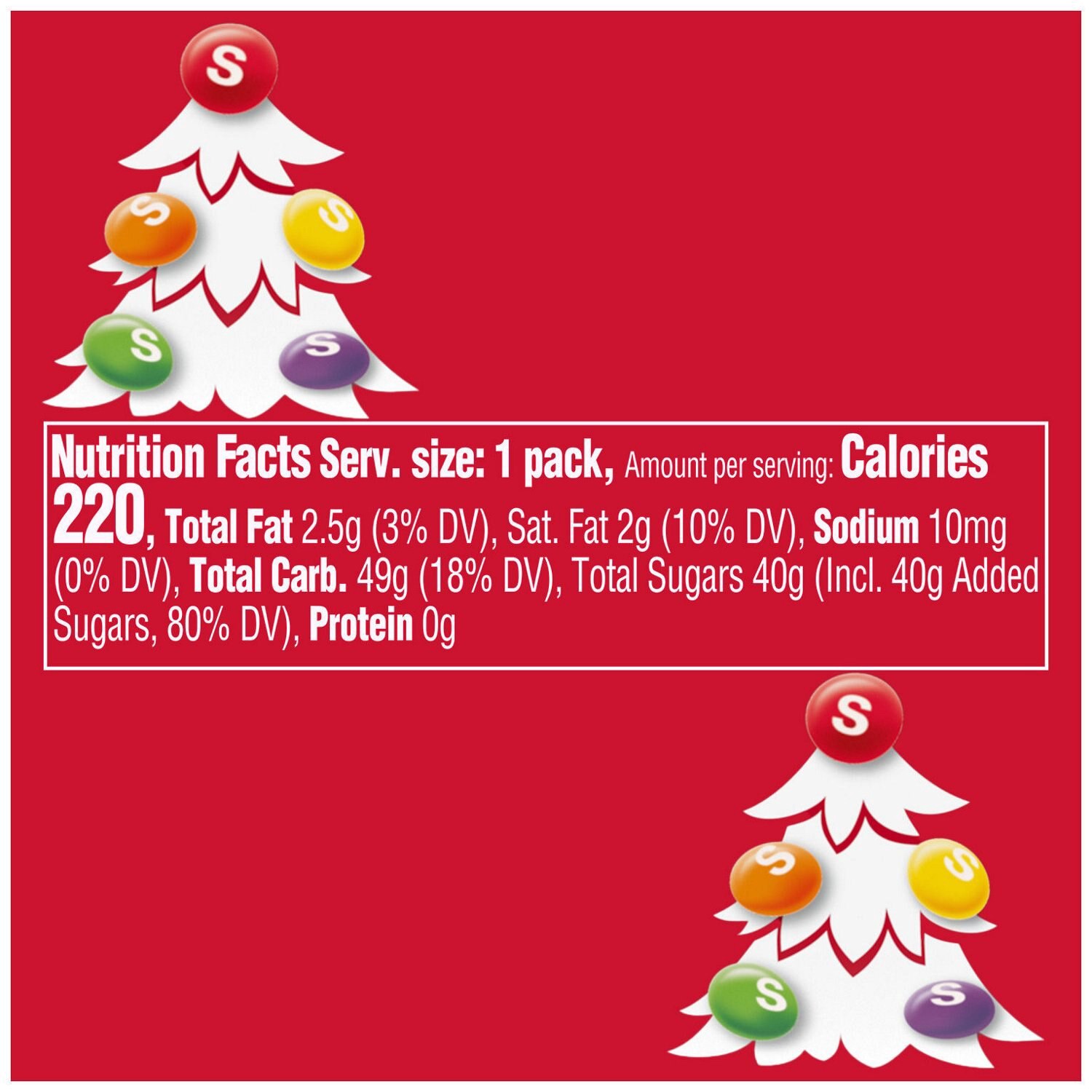 slide 4 of 8, SKITTLES LITTLES Original Chewy Christmas Candy, 1.9 Oz. Mega Tube, 1.9 oz