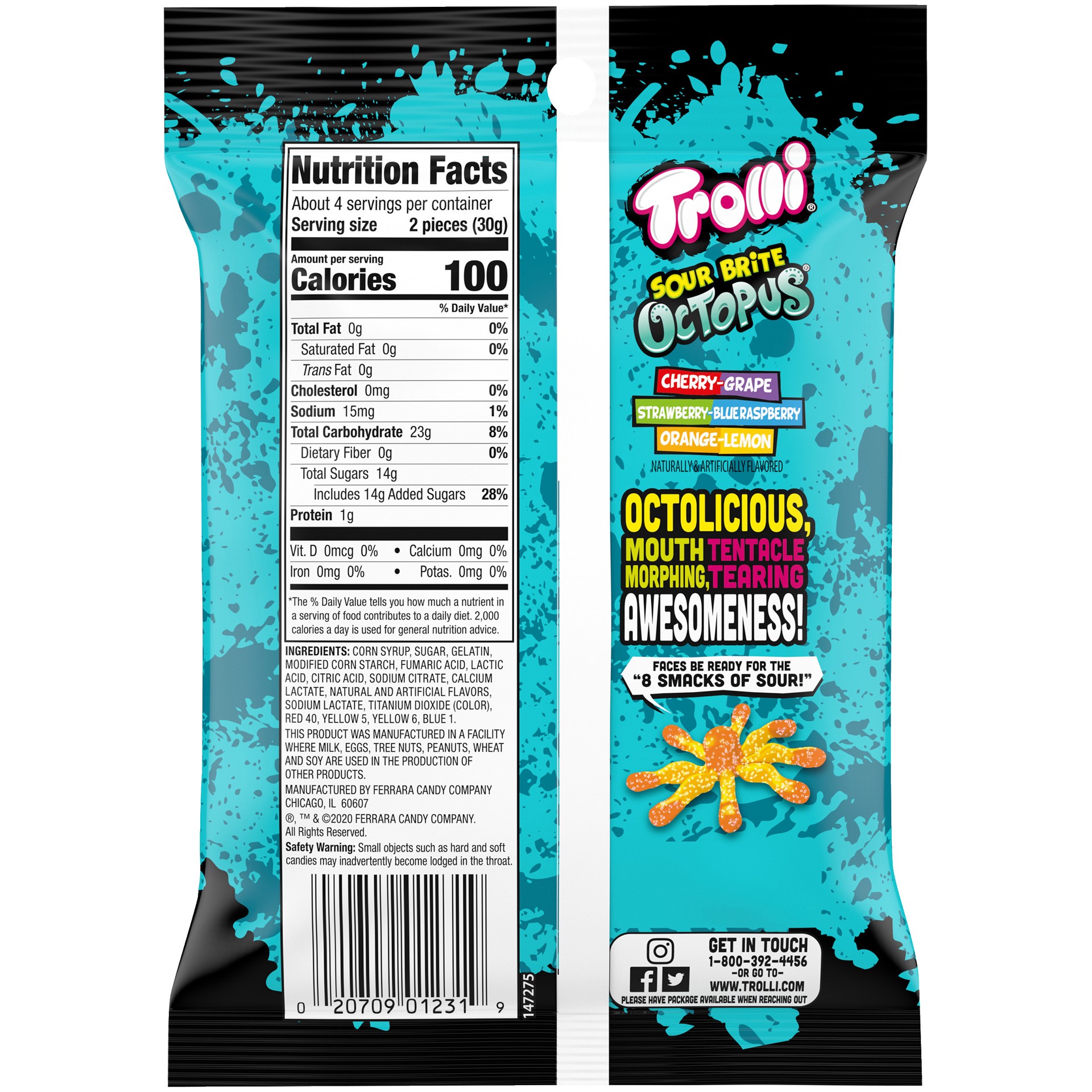 slide 4 of 4, Trolli Sour Brite Octopus Gummies, 4.25 oz