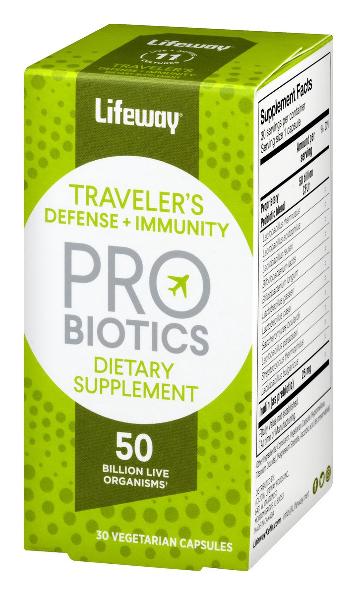 slide 4 of 9, Lifeway Traveler's Defense + Immunity Probiotics Dietary Supplement, 30 ct