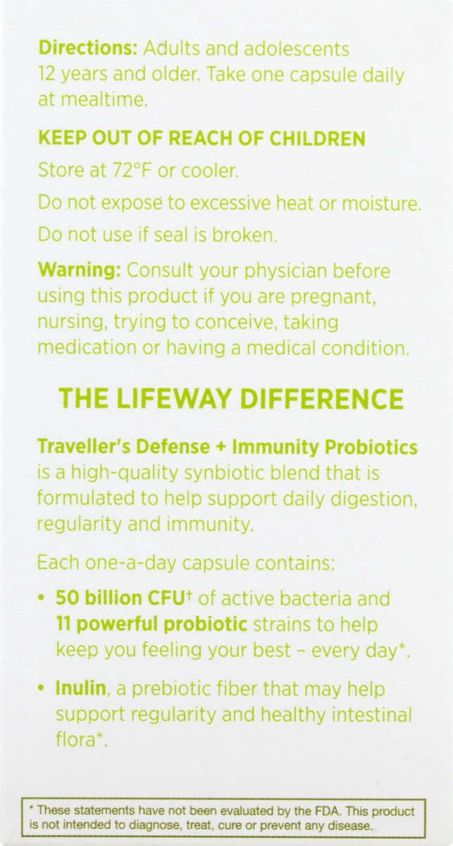 slide 6 of 9, Lifeway Traveler's Defense + Immunity Probiotics Dietary Supplement, 30 ct