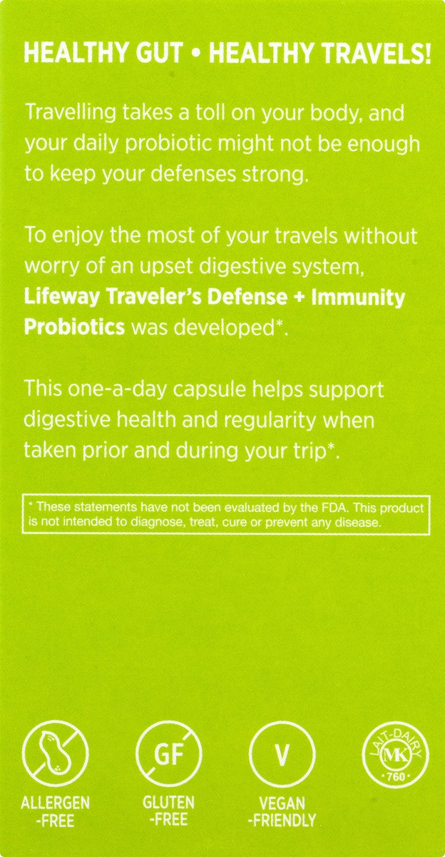 slide 9 of 9, Lifeway Traveler's Defense + Immunity Probiotics Dietary Supplement, 30 ct