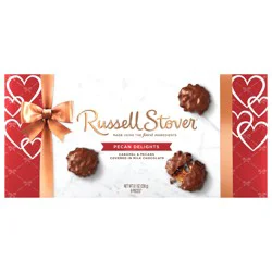 RUSSELL STOVER Valentine''s Day Heart Milk Chocolate Pecan Delights Candy Gift Box, 9.4 oz