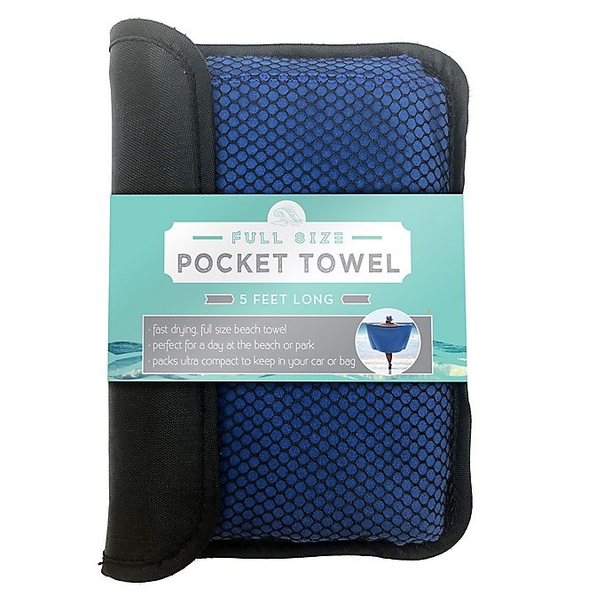 slide 4 of 4, Morgan Home Beach Towel with Storage Bag - Cobalt, 1 ct