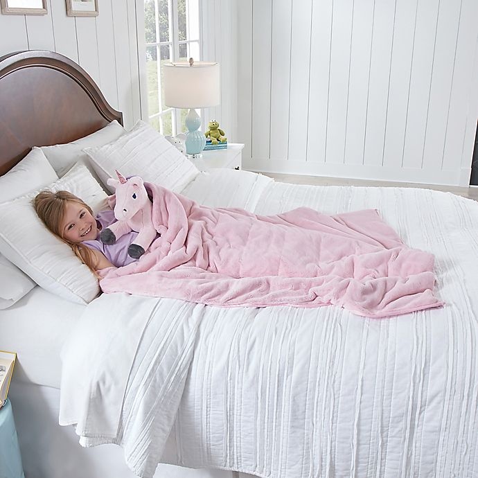 slide 3 of 6, Therapedic Kids Weighted Blanket with Unicorn Plush Toy - Pink, 6 lb