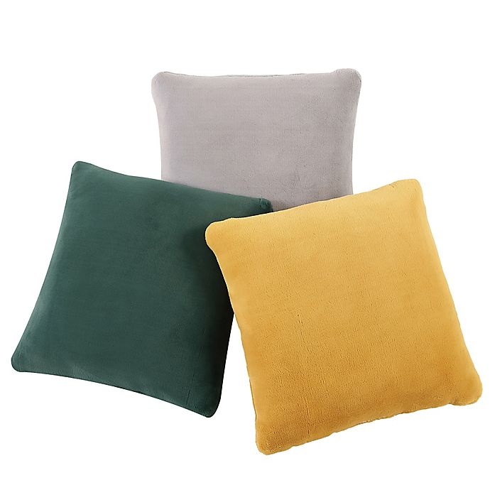 slide 2 of 2, Morgan Home Purely Soft Solid Square Throw Pillows - Ochre, 2 ct