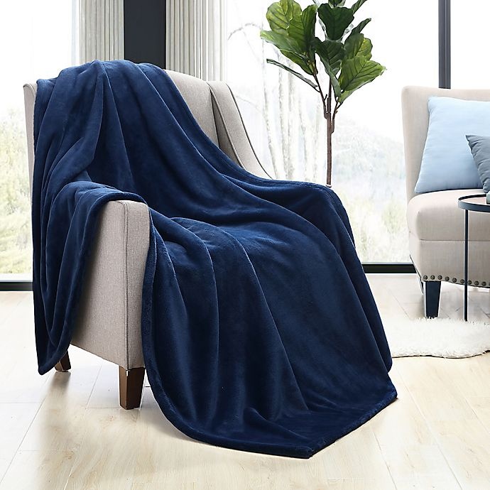 Morgan Home Purely Soft Plush Throw Blanket Peacoat 1 ct Shipt