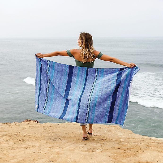 slide 2 of 2, Sand Cloud Velour Beach Towel - Denim, 1 ct