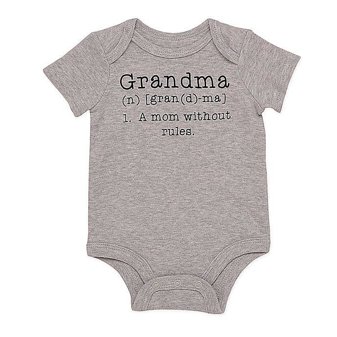 slide 1 of 1, Baby Starters BWA Newborn Grandma Rules Short Sleeve Bodysuit - Grey, 1 ct