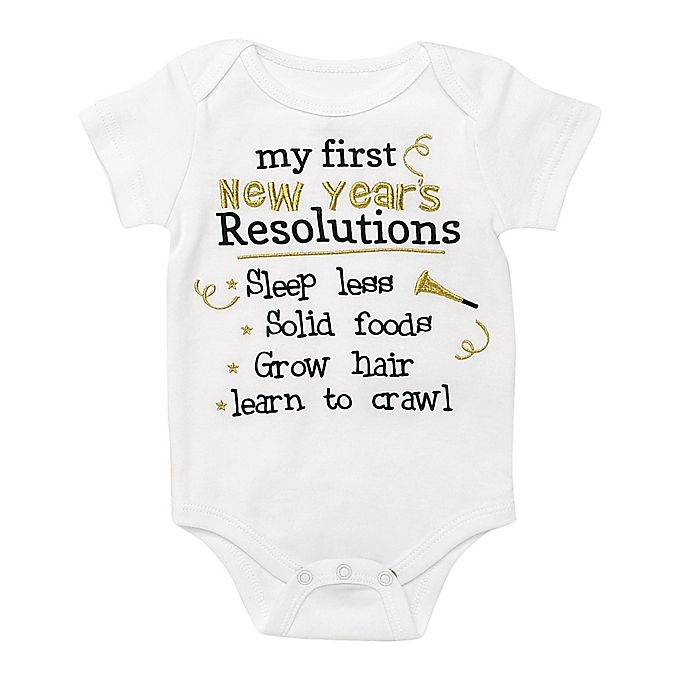 slide 1 of 1, Baby Starters Newborn Resolutions Bodysuit - White, 1 ct