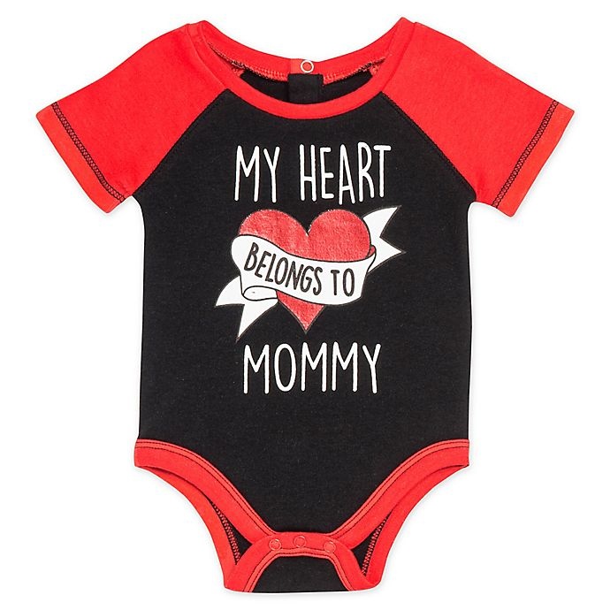 slide 1 of 1, Baby Starters Newborn Heart Belongs to Mommy Bodysuit - Black, 1 ct