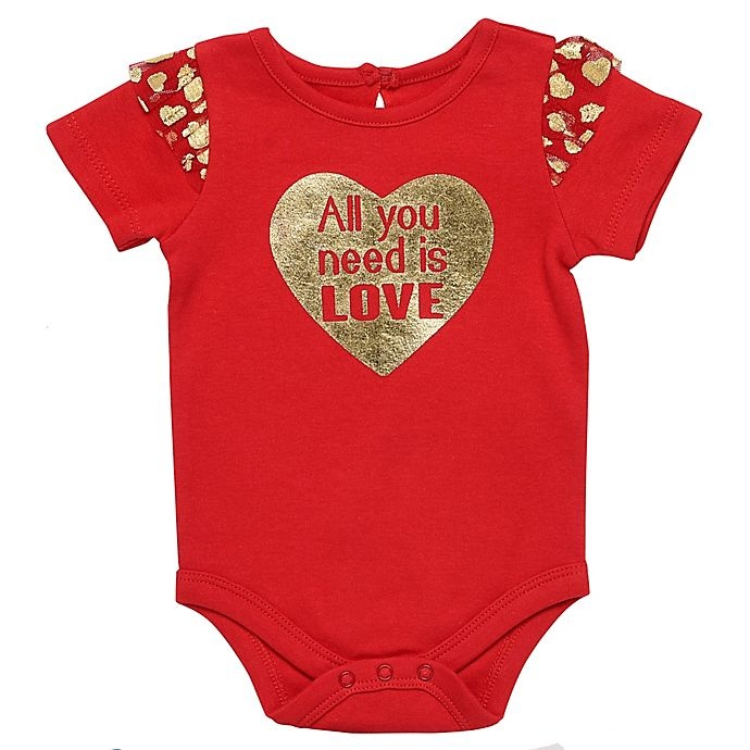 slide 1 of 1, Baby Starters Newborn Need Love" Bodysuit - Red", 1 ct