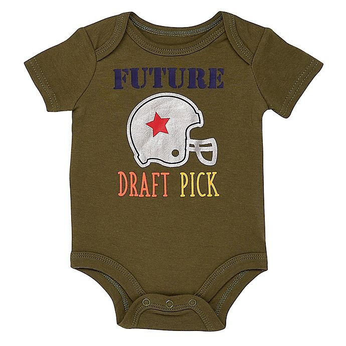 slide 1 of 1, Baby Starters Newborn Future Draft Pick" Bodysuit - Olive", 1 ct