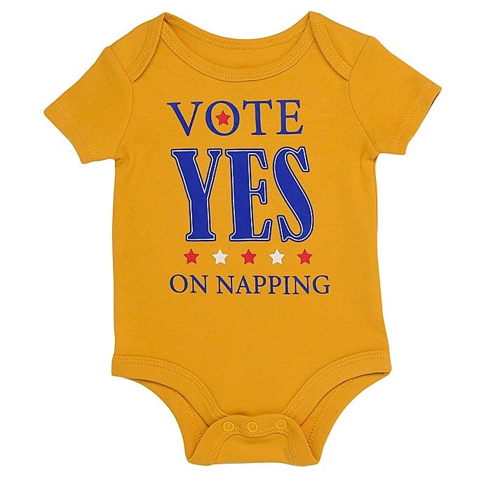 slide 1 of 1, Baby Starters Newborn BWA Vote Yes on Napping" Bodysuit - Yellow", 1 ct