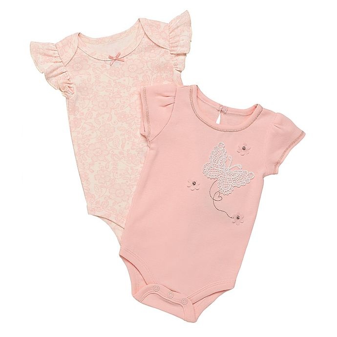 slide 1 of 1, Baby Starters Bdysuit 6M Butterfly Rose, 2 ct