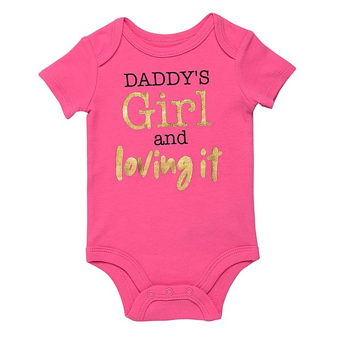 slide 1 of 1, Baby Starters Bodysuit 3M Daddys Grl Hot Pink/Gold, 1 ct
