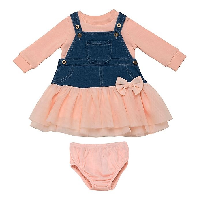 slide 1 of 1, Baby Starters Newborn Knit Demin Jumper Dress - Pink, 3 ct