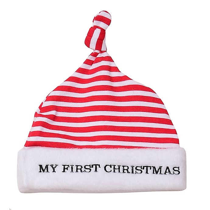 slide 1 of 1, Baby Starters My First Christmas" Striped Knotted Hat", 1 ct