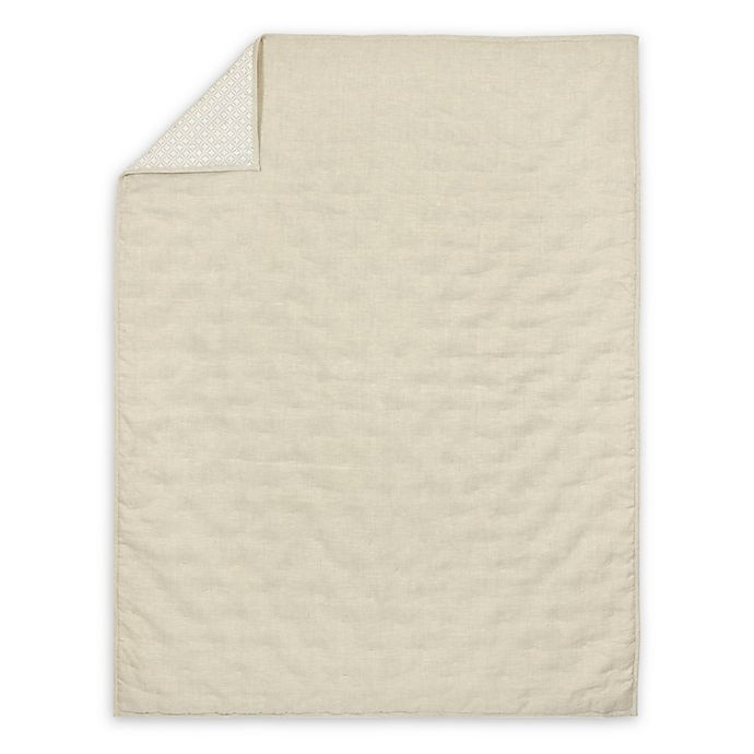 slide 1 of 4, Just Born Keepsake Washed Linen Quilt - Flax, 1 ct