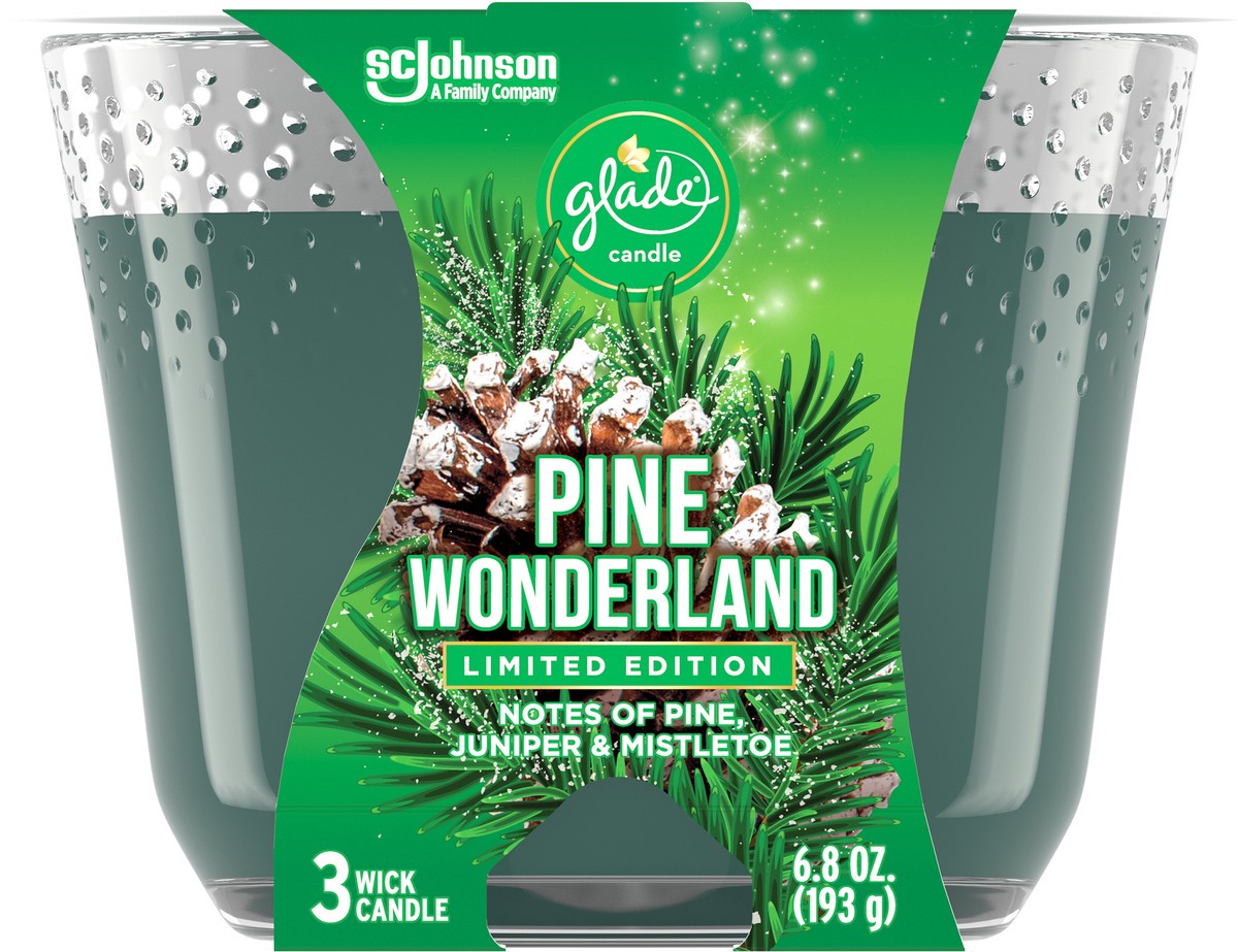 slide 2 of 7, Glade 3 Wick Pine Wonderland Candle 1 ea, 6.8 oz