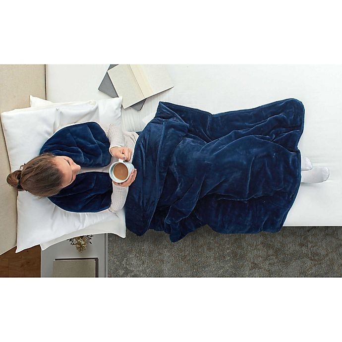 slide 8 of 10, Therapedic Reversible Large Weighted Blanket - Grey, 20 lb