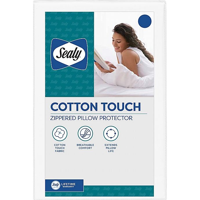 slide 2 of 3, Sealy Cotton Touch Zippered Standard/Queen Bed Pillow Protector, 1 ct