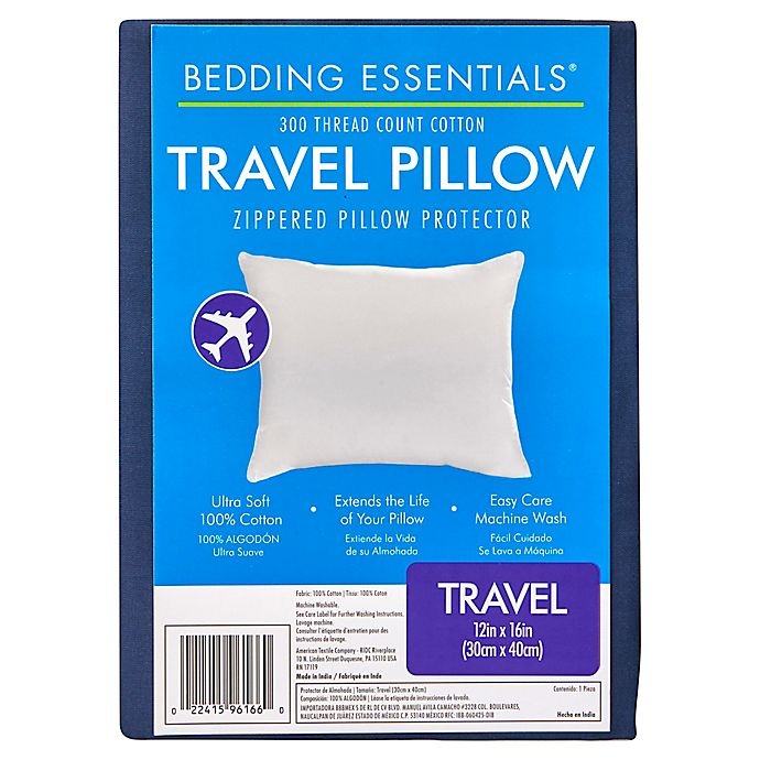 slide 5 of 6, Bedding Essentials Cotton Travel Pillow Protector - Navy, 1 ct