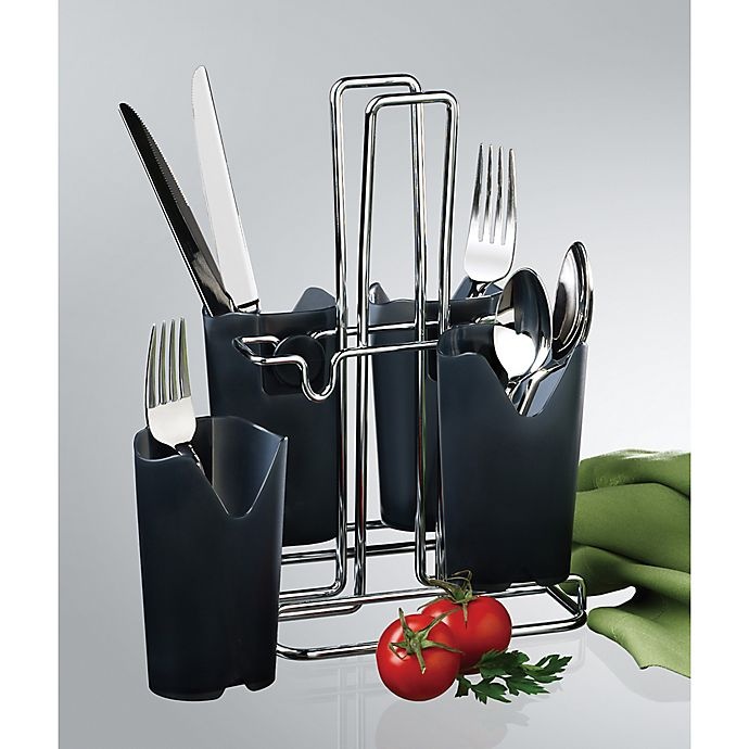 slide 2 of 2, Prodyne Bravada Flatware Caddy - Black/Chrome, 1 ct