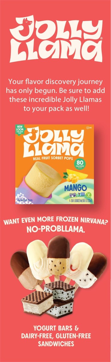 slide 4 of 8, Jolly Llama Strawberry Sorbet Pops 4 Ea, 4 ct