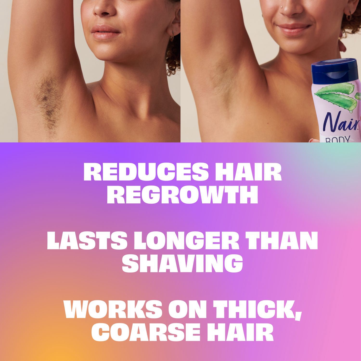 slide 2 of 10, Nair Body Cream Hair Remover with Soothing Aloe and Water Lily, Body Hair Removal Cream for Women, 7.9 oz, 7.9 oz