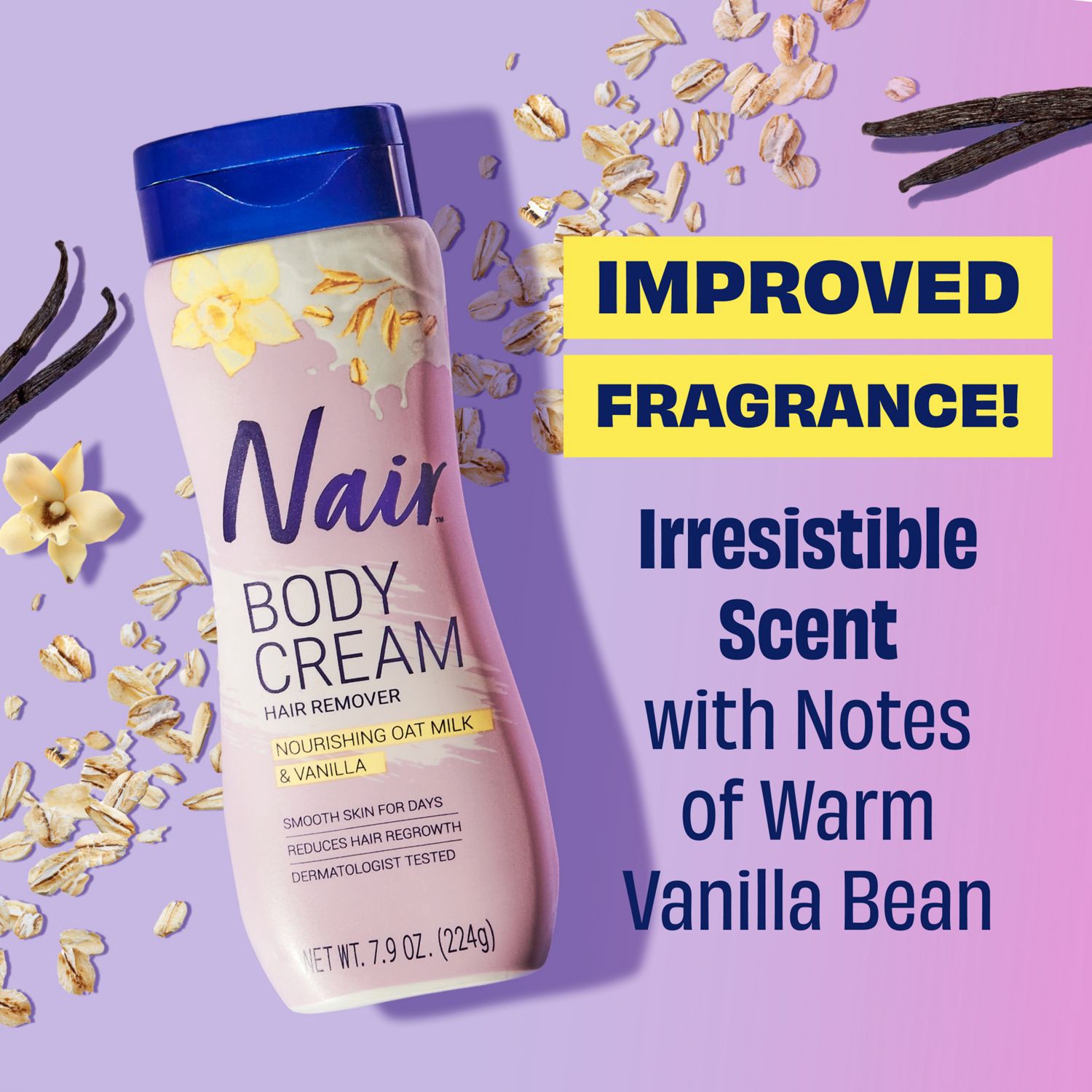 slide 9 of 10, Nair Hair Remover Lotion, Softening Baby Oil, 9 Oz, 7.9 oz