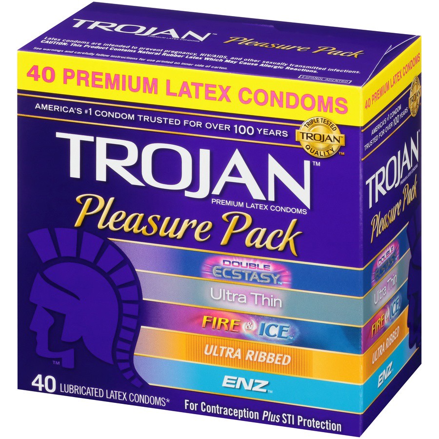 slide 5 of 6, Trojan Pleasure Pack Condoms, 40 ct, 