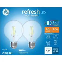 GE Refresh 40 Watt Equivalent Dimmable Daylight G25 Led Light Fixture Light Bulbs