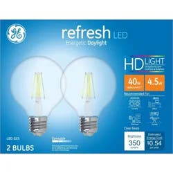 GE Refresh 40 Watt Equivalent Dimmable Daylight G25 Led Light Fixture Light Bulbs